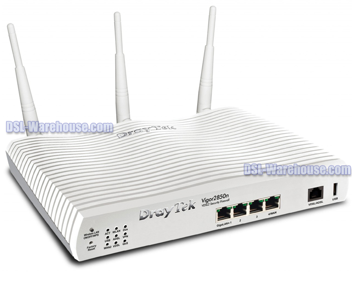 DrayTek Vigor 2850n Wireless \'N\' Multi-WAN VDSL2 & ADSL2+ Modem Router