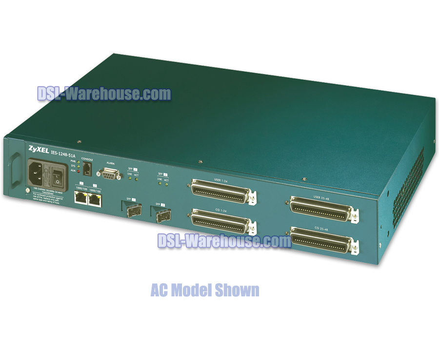 ZyXEL IES-1248 Hardened ADSL 2+ 48 Port IP DSLAM - DC Power